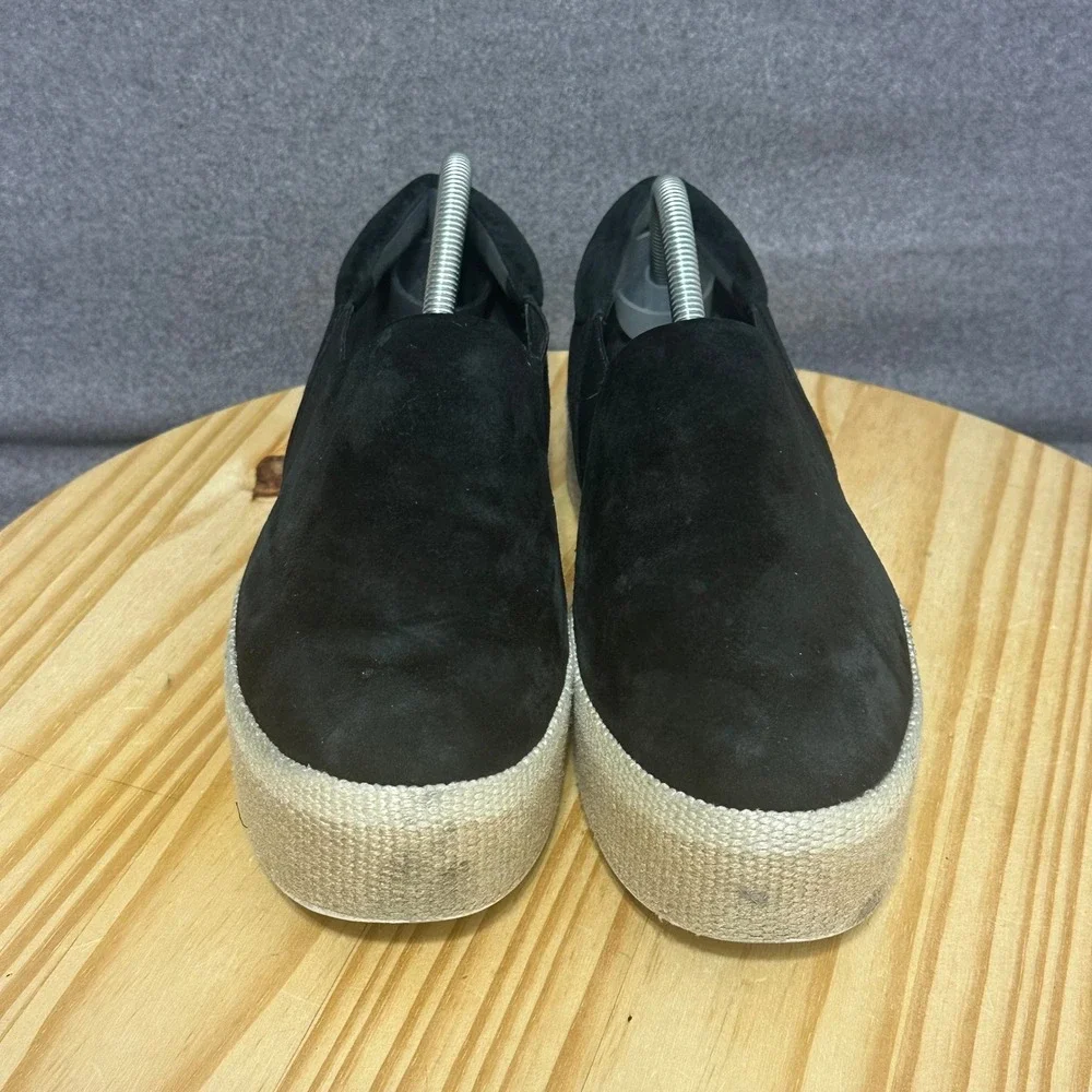 Vince Womens Black Suede Slip On Espadrille Platform Sneakers Shoes US 11 EUR 41